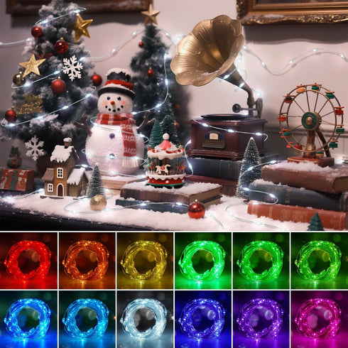 OMIKA 40ft Fairy Lights Plug in, 16 Color Changing 120 LED Twinkle Lights with Remote Timer