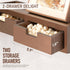 Rebee Vision Key and Mail Holder Wall Mount with 2 Drawer Organizer, Rustic Key Holder with 6 Hooks and Shelf