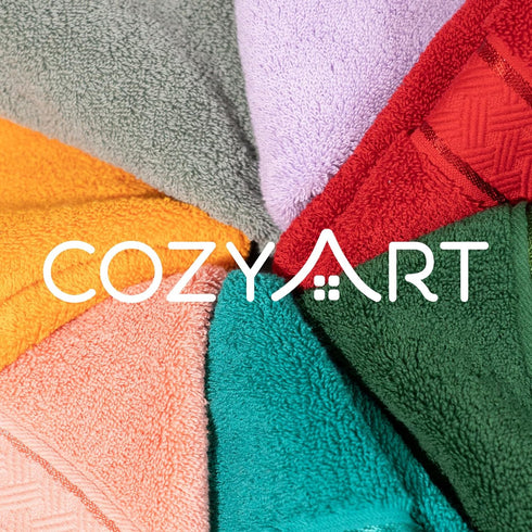 COZYART Set 6 100% 650GSM Sets 2 2 2 Formal Green Bath Towel Piece, Luxury Turkish Cotton Hotel Quality, Soft