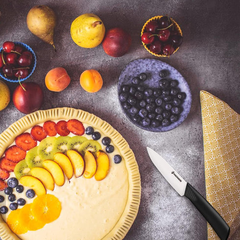Classic 4 inch Ceramic Paring Knife with Sheath Cover, Rust Proof Fruit and Vegetable Knife