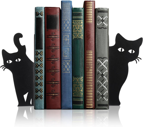 Geelin Peeping Cat Bookends Set of 2 Metal Book Ends for Shelves