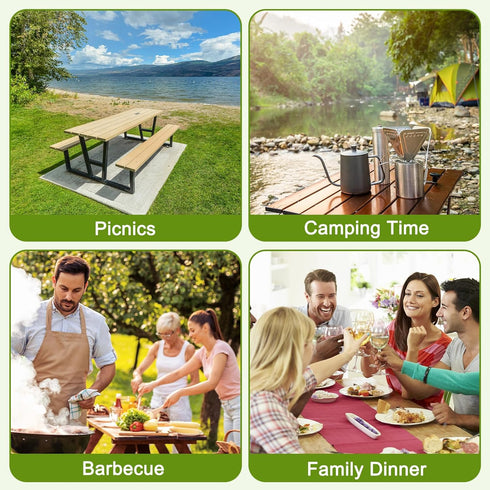 Joy Bubble 96in, Picnic Table Cover with Bench Covers Windproof Waterproof Picnic Table Covers Camping Tablecloth