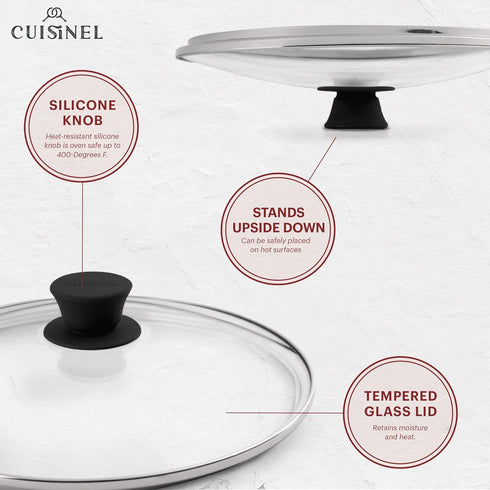 Cast Iron Skillet Set, 8"+10"+12" Frying Pans with Glass Lids and Silicone Handle Holder Covers
