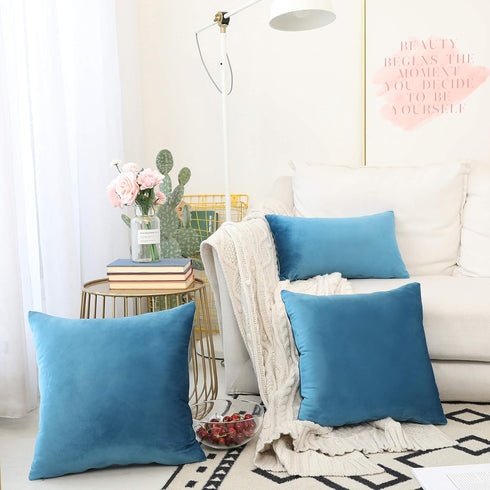 Set 2, 12 20 Inch, (30x50cm), Home Brilliant Velvet Oblong Pillow Covers Decorative Cushion Cases for Chair Nursing