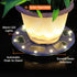 15" (78i50865) Gama Sonic Illuminated Plant Stand for Outdoor, Solar Power, Grey Base for Exterior Potted Plants