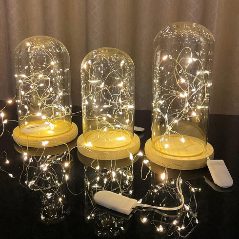 Etinga 6 Pack 10 3.3ft (6 Pack, Fairy Lights Battery Operated String Lights, LED on Silvery Copper Wire,High Brightness