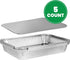 PLASTICPRO Disposable 4 LB Aluminum Takeout Tin Foil Pans, 12'' X 8'' X 2'' Inch, Pack of 5