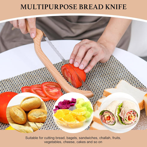 Bread,15.6" Bread Slicer,Bow-shaped Bread Knife For Sourdough Bread, Bread Saw For Homemade Sourdough With Protective
