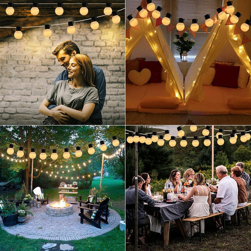 7Ft 10 G50 Globe String Lights Battery Powered LED Edison Shatterproof Light String with Remote Timer, Indoor String