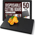 Crown Display Disposable Cutting Boards for Kitchen 50 Count Black Cutting Board