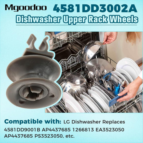 Mgoodoo 8-Packs 4581DD3002A Dishwasher Upper Rack Rollers, Replacement for L-G Dishwasher, 4581DD9001B