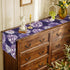 Summer 13x108 Inch Purple Dahlia Flower Spring Table Runner Purple Gray Burlap Table Runners, Floral Seasonal Coffee