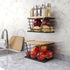 2 Pack Countertop ALOCEO Storage Stackable Kitchen Laundry Organizers with Bamboo Top, Large Trash Bag Holder and Small