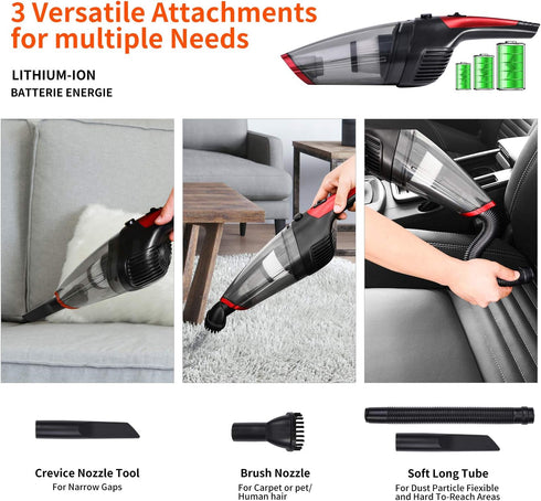 Fityou Handheld Vacuum Cleaner Cordless - Rechargeable (USB Charge), Powerful Suction Cleaner, Portable Hand Vacuum for
