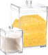 Youngever Clear Plastic Apothecary Jar, Square Shape (15 Ounce and 60 Ounce)