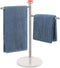 Hand Towel Holder, F-Shape Stand with Marble Base, Stainless Steel Swivel Hand Towel Rack for Bathroom Kitchen