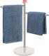 Hand Towel Holder, F-Shape Stand with Marble Base, Stainless Steel Swivel Hand Towel Rack for Bathroom Kitchen