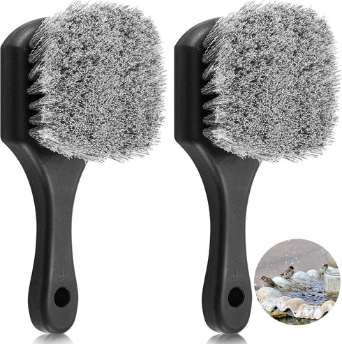 CroBlissful 2 Pcs Bird Bath Cleaning Brush Hard Bristle Stiff Bristle Brush