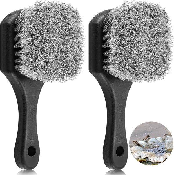 CroBlissful 2 Pcs Bird Bath Cleaning Brush Hard Bristle Stiff Bristle Brush