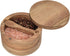 Acacia Wood Salt and Pepper Cellar with Swivel Magnetic Lid, 2-Compartment for Storing Spices