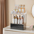 Delamu 2-Tier 2-Drawer Bathroom Organizer Countertop, Multi-Purpose Makeup Organizer, Elegant Black