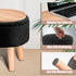 Poofzy Small Ottoman with Storage, Small Foot Stool Ottoman with Wood Legs, Sherpa Foot Rest for Couch, Living Room