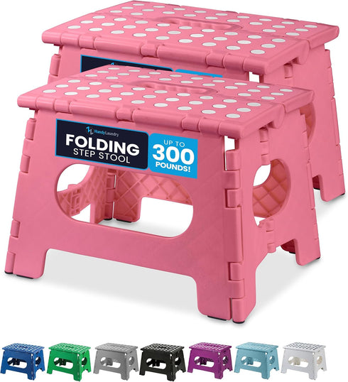 Handy Laundry Folding Lightweight Step Stool - Sturdy Enough to Support Adults
