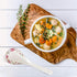Big Porcelain Spoon, Bone China Large Porridge Spoon, White Ceramic Flatware Soup Spoon with Flower Pattern