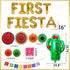 JeVenis Gold First Fiesta Birthday Decoration First Fiesta Balloons First Fiesta Backdrop First Fiesta High Chair