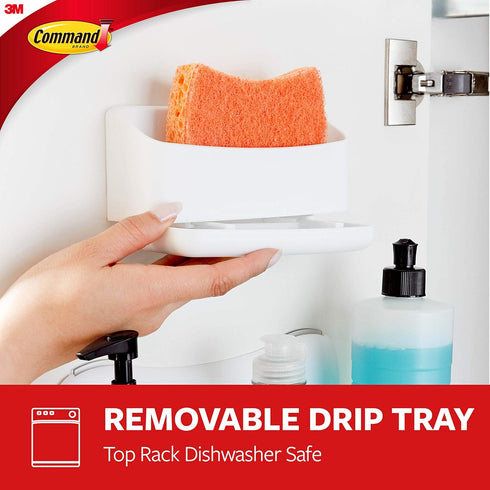 Command 2 8 2 Pack 1 Under Sink Sponge Caddy, Total Sponge Holders with Strips, of Caddy, Organize Damage-Free