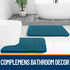 OLANLY 24x16 Bathroom Rugs, Extra Soft Chenille Bath Mats, Non-Slip, Quick Dry, Machine Washable, Peacock Blue