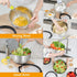 Rorence Stainless Steel Mixing Bowls Set - 3 Nesting Metal Salad Bowls with Transparent Lids, Non-slip Silicone Bottom
