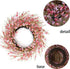 Bibelot 18inch Artificial Forsythia Flower Wreath, Pink, All Year Around Wreath for Front Door, Wedding Home Decor