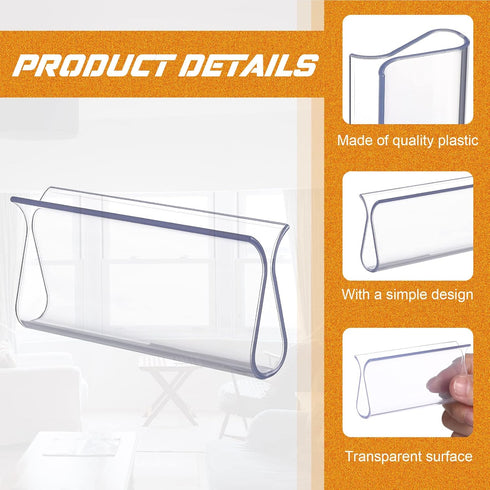 Roller Shades Pull for Blinds, Shade Grips Plastic Hem Grip Hardware for Home, 8 Pieces (Clear)