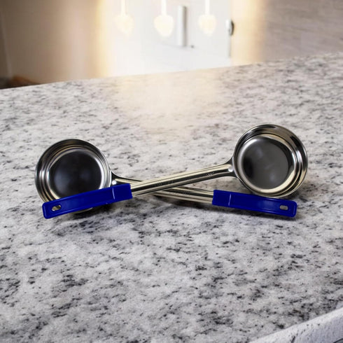 8 Ounce Solid Stainless Steel Portion Control Ladle Spoon for Measuring and Serving, Pack of 2