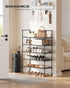 5-Tier Closet, ULSH045BH02 SONGMICS Shoe Rack, Shoe Storage for Hallway Slim and Space-Saving, Metal Frame, Non-Woven