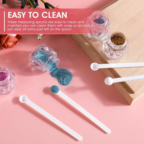 Prasacco 32 Pieces 1/32 Teaspoon 0.15 mL Mini Measuring Spoons for Jars, Tiny Plastic Scoops for Spices
