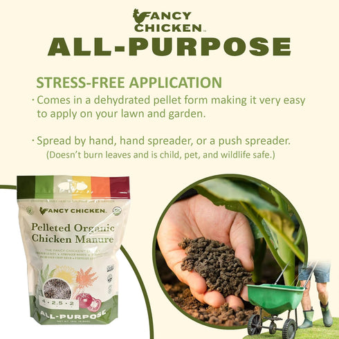 15lbs Fancy Chicken All-Purpose Manure - Pelleted Dried Organic Chicken Manure | All-Natural Plant Food | Ideal
