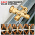 3 3 Garden Hose Splitter High Flow Splitter No Restricted-Flow Connector Heavy Duty Brass Hose Splitter with Shut Off
