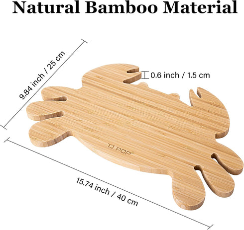 TJ POP Crab Shape Charcuterie Board, Small Cutting Board for Kitchen, Serving Board for Fruit & Veggies, Cute Cheese Board, Personalized Bamboo Cutting Board 15.74" x 9.84" x 0.6" by TJ POP