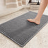 Color&Geometry Chenille Rubber Backed Gray Bathroom Rugs, Non-Slip, Absorbent, Quick Dry, Washable - 16"x24" Small Bath