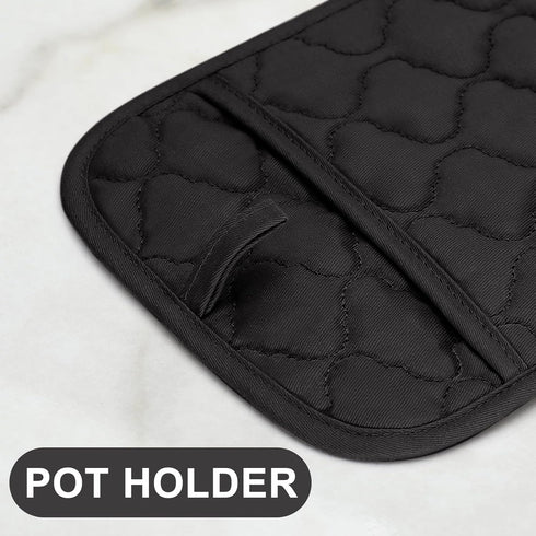Oven Mitts, Kitchen Towels, and Dishcloths Set, 500 Degree Heat Resistant Potholders with Non-Slip Silicone Surface