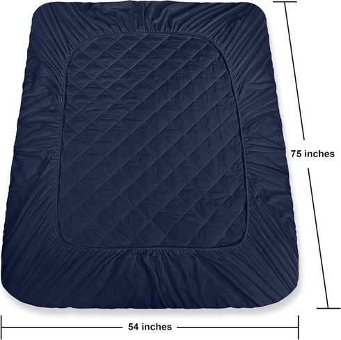 Utopia Bedding Quilted Fitted Mattress Pad (Full), Elastic Mattress Protector, Stretches up to 16 Inches Deep, Machine