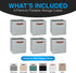 Pomatree 11 Inch Cube Storage Bin - 6 Pack, Linen Fabric Bins for Bedroom, Living Room, Clothes, Toys, Foldable, Silver