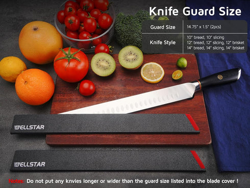 WELLSTAR Knife Edge Guards Set - 2 Piece 14 Inch Universal Blade Covers, BPA Free ABS