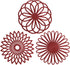 Smithcraft Silicone Trivets for Hot Dishes, Heat Resistant Mats for Kitchen Decor, Round Trivets Set of 3, Merlot Red