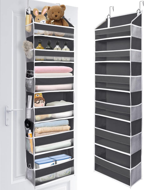 ULG Over The Door Organizer with 6 Large Pockets, 12 Side Pockets, 50lbs Capacity for Bedroom, Bathroom, Pantry