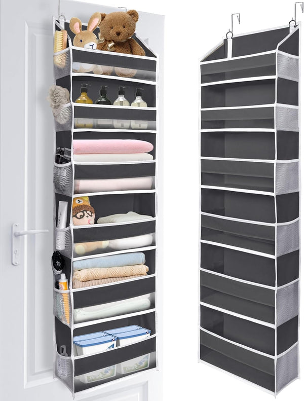 ULG Over The Door Organizer with 6 Large Pockets, 12 Side Pockets, 50lbs Capacity for Bedroom, Bathroom, Pantry