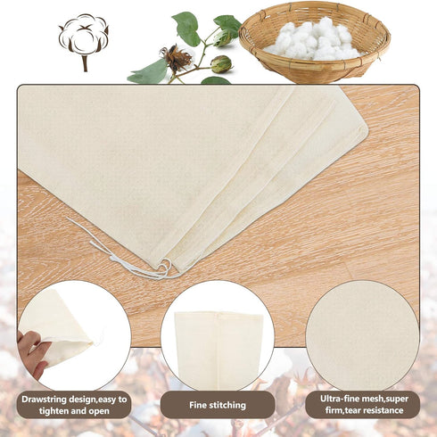 Chielor 50Pcs 5.9 3.9 Inches Cotton Muslin Bags - x Eco-friendly Drawstring Bags for Reusable Sachet, Crafts, Teas