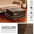 35-40" Stretch Velvet Square Ottoman Cover Brown Footstool Slipcover for Living Room Washable Removable(Size-XL Plus)